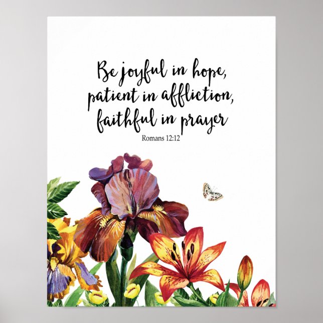Poster Soyez Joyeux dans l'Espoir, Patient dans l'Afflict (Devant)