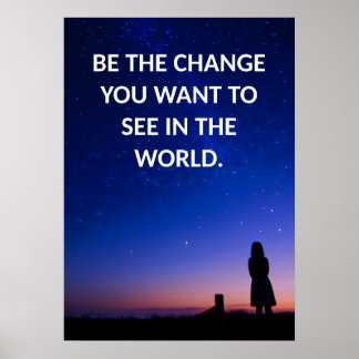 Poster Soyez le changement citations motivationnelles Pos