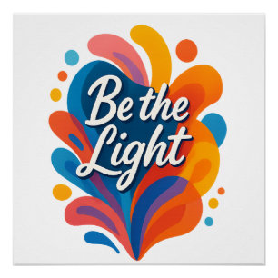 Poster Soyez léger Inspirational Colorful Typographie Des