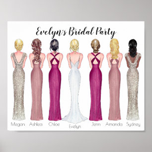 Poster Soyez ma servante d'honneur Faire-part de proposit