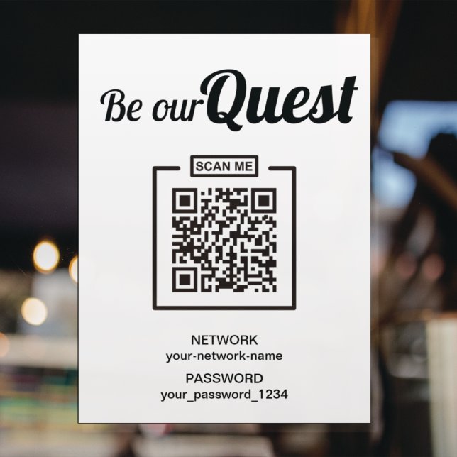 Poster Soyez notre invité l Scan to Connect QR Code WIFI (Créateur téléchargé)