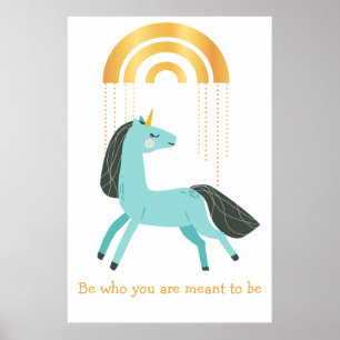 Poster Soyez Qui Vous Êtes Blue Unicorn