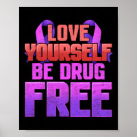 Soyez Sans Drogue Aimez-Vous Violet Ruban