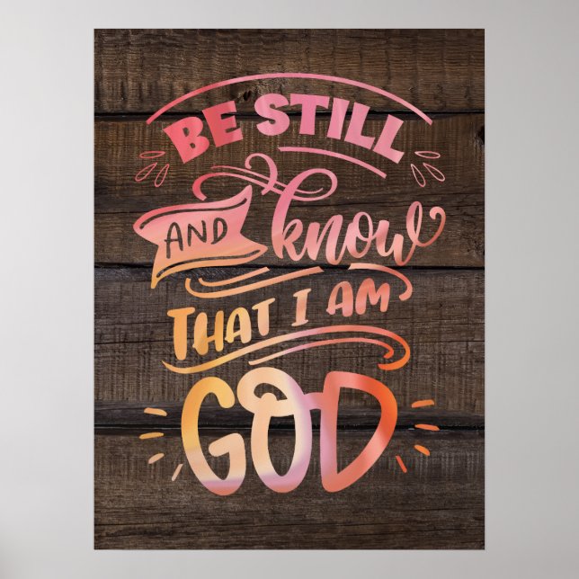 Poster Soyez toujours et sachez que je suis Dieu Bible ch (Devant)