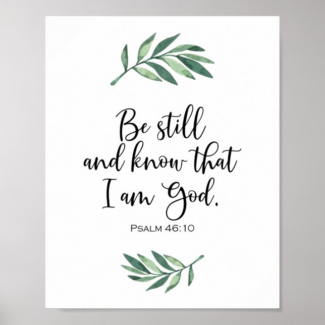 Poster Soyez toujours et sachez que je suis Dieu - Psaume (Devant)