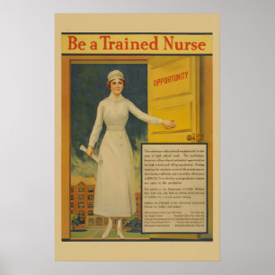 Poster Soyez une infirmière qualifiée ! 1917 Guerre mondi