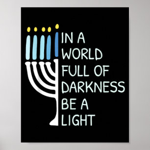 Poster Soyez une lumière Joyeux Hanukkah