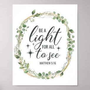 Poster "Soyez une lumière pour tous" Christian/Bible Post