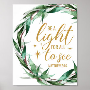 Poster "Soyez une lumière pour tous" Christian/Bible Post