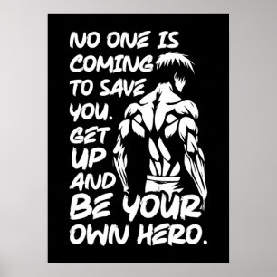 Poster Soyez votre propre héros - Anime Bodybuilding Gym 