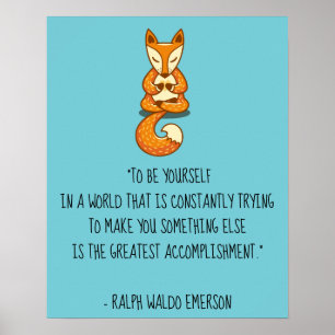 Poster Soyez vous Emerson Citation avec Fox