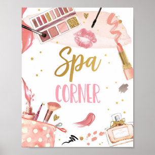 Poster Spa Corner Party Maquillage Glamor Girl Anniversai