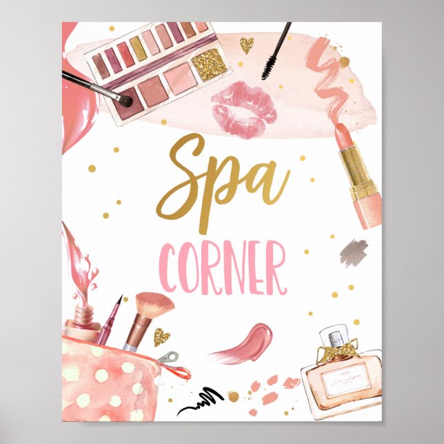 Poster Spa Corner Party Maquillage Glamor Girl Anniversai (Devant)