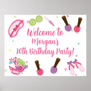 Poster Spa fête d'anniversaire Bienvenue