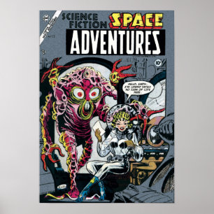 Poster Space Adventures #12 Drôle les années 50 Retro Sci