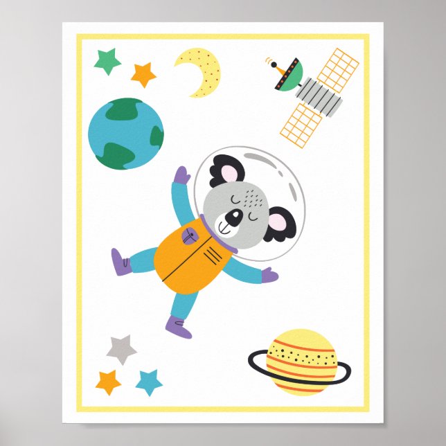 Poster Space Animaux Art Imprimer Koala (Devant)