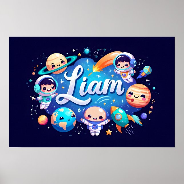 Poster Space Dreams Liam Wall Art (Devant)