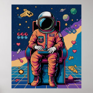 Poster Space & Pixels pour toujours