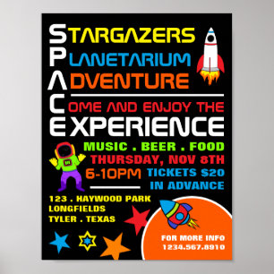 Poster Space, Planetarium Event Publicité