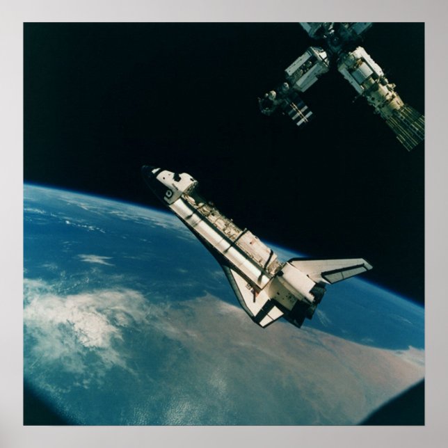 Poster Space Shuttle Atlantis avec MIR (Devant)