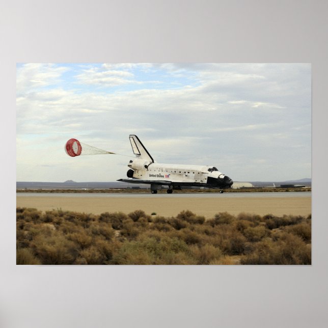 Poster Space Shuttle Discovery déploie son parachute de t (Devant)