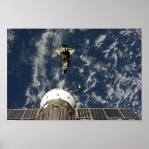 Poster Space Shuttle Endeavor et un vaisseau Soyuz