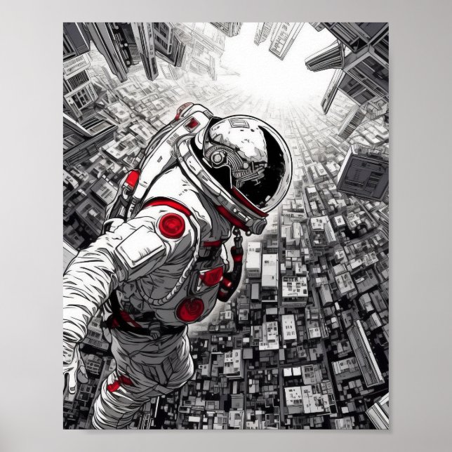 Poster Space World Aerial Shot - Shohei Otomo Style Poste (Devant)