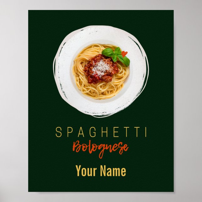 Poster Spaghetti bolognaise pâtes nouilles chef gourmet (Devant)
