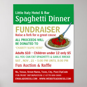 Poster Spaghetti Dinner Fundraiser Event