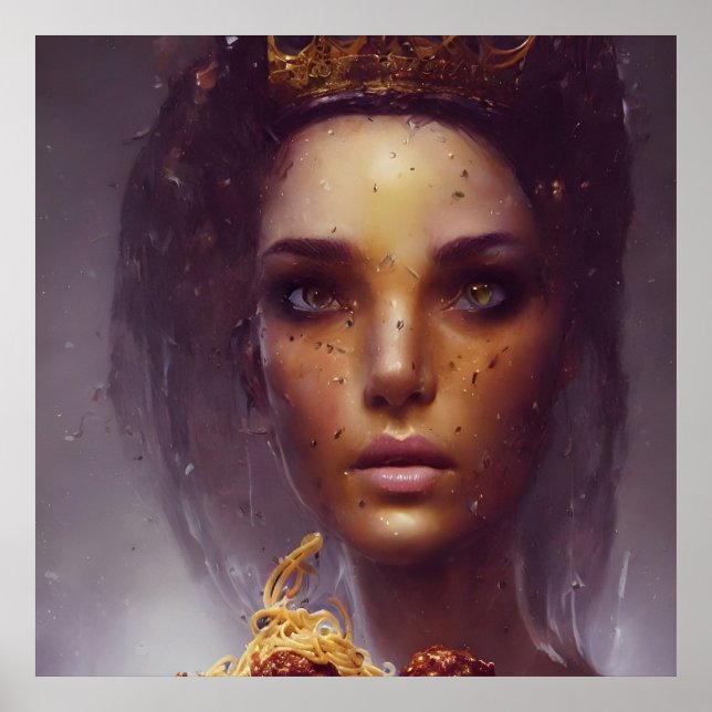 Poster Spaghetti et boulettes de viande déesse (Devant)