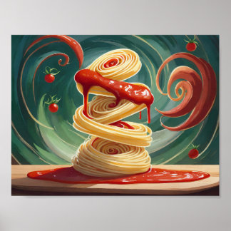 Poster Spaghettis à la sauce tomate