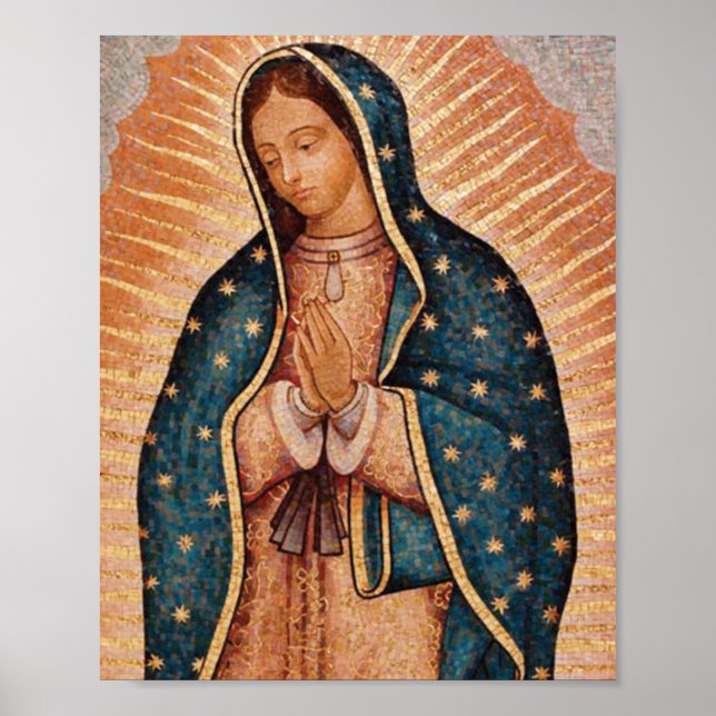 Poster Spanish Guadalupe Mary Funeral Prayer Holy (Devant)