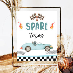 Poster Spare Tires Blue Race Car Deux Fast Boy Anniversai
