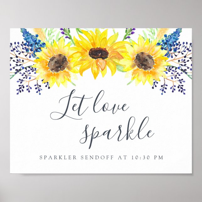 Poster Sparkler Sendoff Mariage Flowfields (Devant)