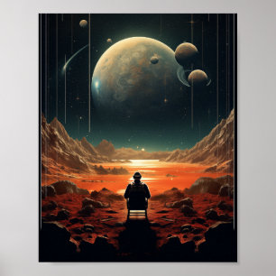Poster spatial Vintage de Solitude cosmique (film
