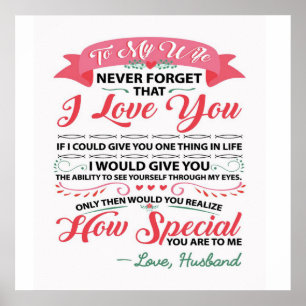 Poster Special Quotes To My Wife   Venin pour femmes  