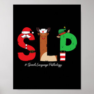Poster Spécialiste du langage de la parole de Noël Slp Pè