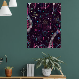 Poster Spectacle de feux d'artifice : Art abstrait