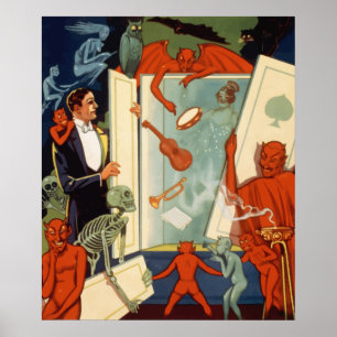 Poster Spectacle de magie vintage Carter le Grand