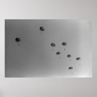 Poster Spectacle des parachutistes noir et blanc 1968