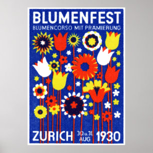 Poster Spectacle suisse de fleurs 1930