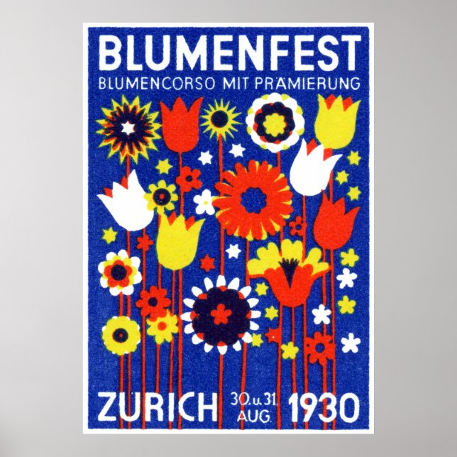 Poster Spectacle suisse de fleurs 1930 (Devant)