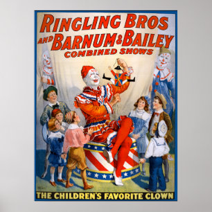Poster Spectacle vintage de clowns