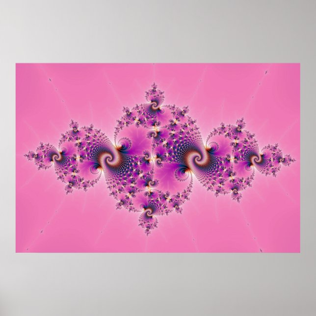 Poster Spectaculaire rose - Fractale (Devant)