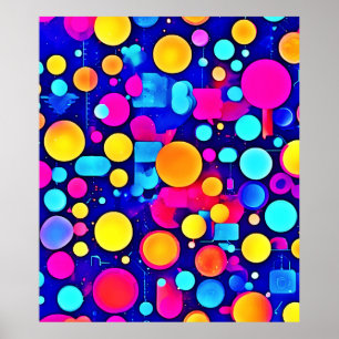 Poster Spectre de cercles Abstraits colorés
