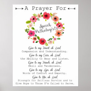 Poster Speech Language Pathologist Prayer Art