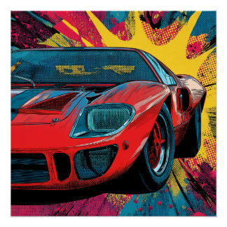 Poster Speed & Splatter – The Ford GT40 Gulf Legacy