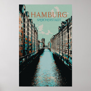 Poster Speicherstadt Hamburg - Iconic Warehouse District