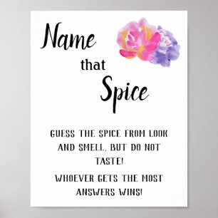Poster "Spice It Up : Name That Spice Fête des mariées Ga