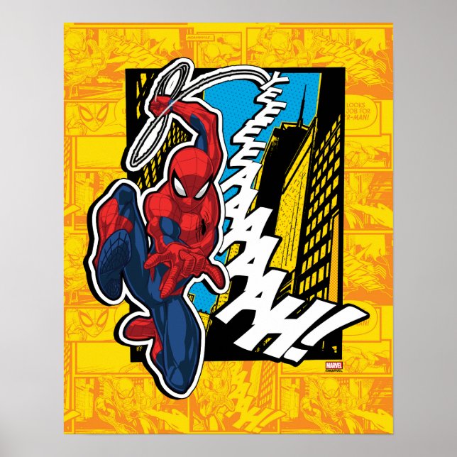 Poster Spider-Man | Panneaux animés tournants Web Pop Art (Devant)